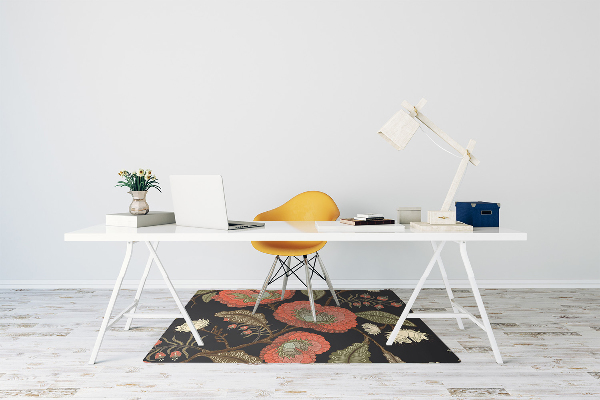 Bureaustoelmat Retro bloemen