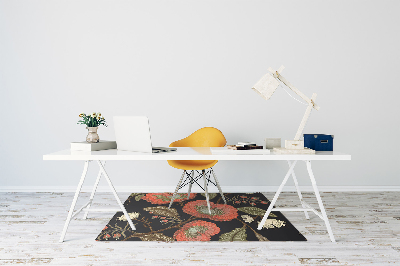 Bureaustoelmat Retro bloemen