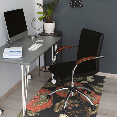 Bureaustoelmat Retro bloemen