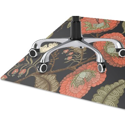 Bureaustoelmat Retro bloemen