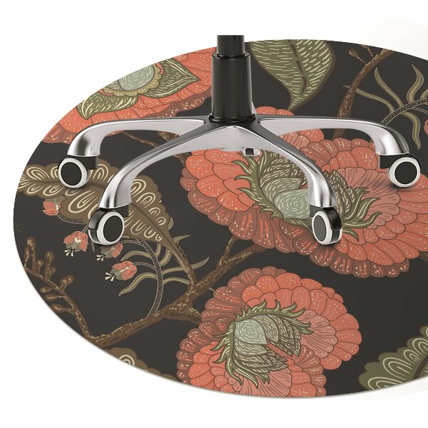 Bureaustoelmat Retro bloemen
