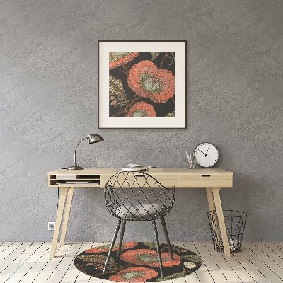 Bureaustoelmat Retro bloemen