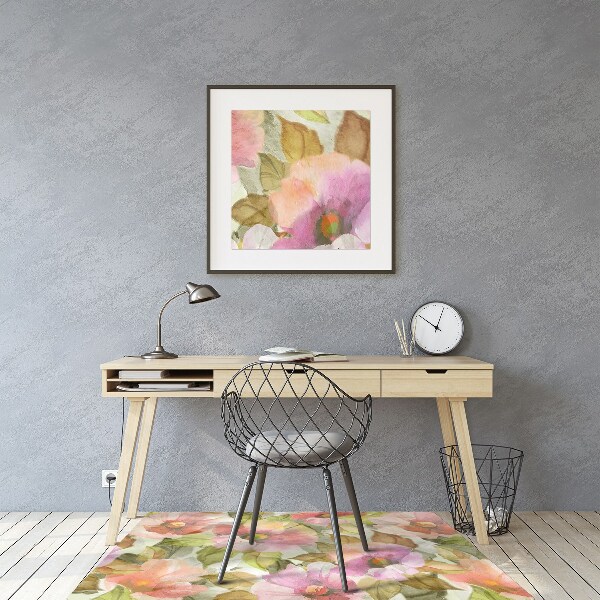 Vloerbeschermer Geschilderde bloemen