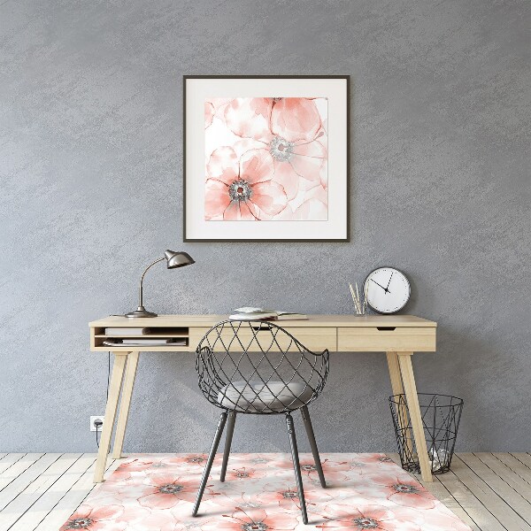 Vloerbeschermer Oranje bloemen