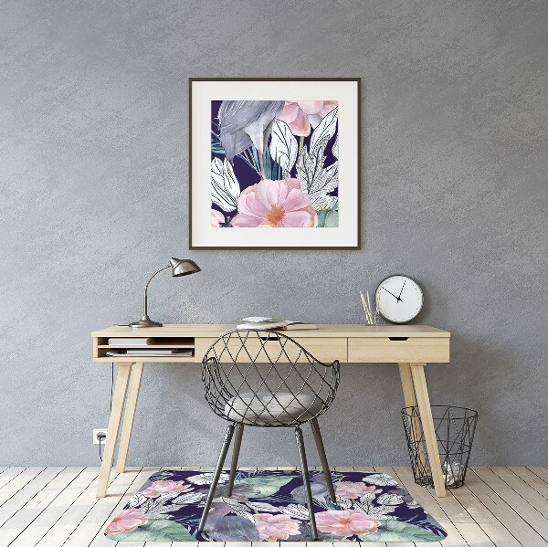 Vloerbeschermer Vogels in bloemen