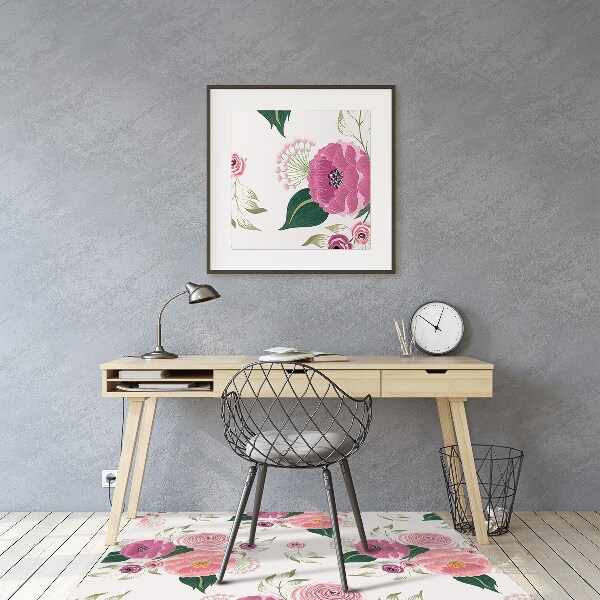 Vloerbeschermer Roze bloemen