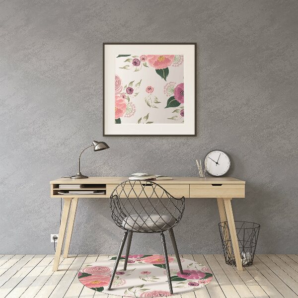 Vloerbeschermer Roze bloemen