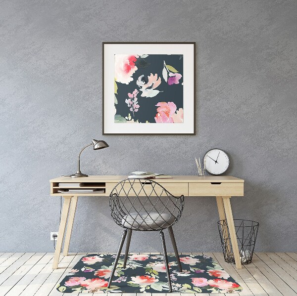 Vloerbeschermer Geschilderde bloemen