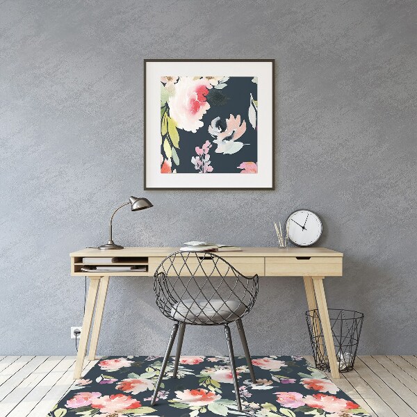 Vloerbeschermer Geschilderde bloemen