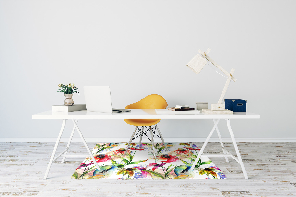 Bureaustoelmat Gekleurde bloemen