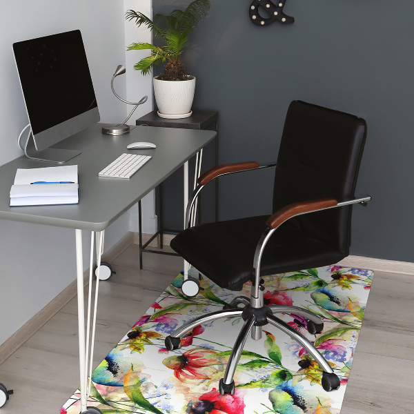 Bureaustoelmat Gekleurde bloemen