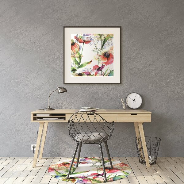 Bureaustoelmat Gekleurde bloemen