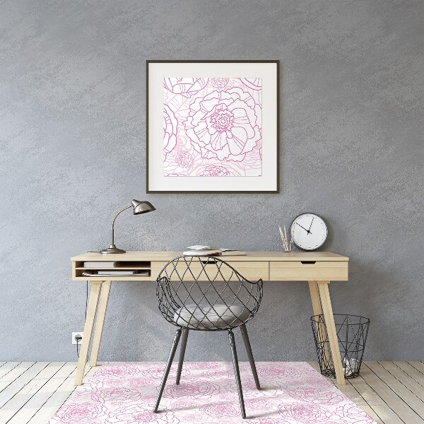 Mótif vloerbeschermer Roze bloemen