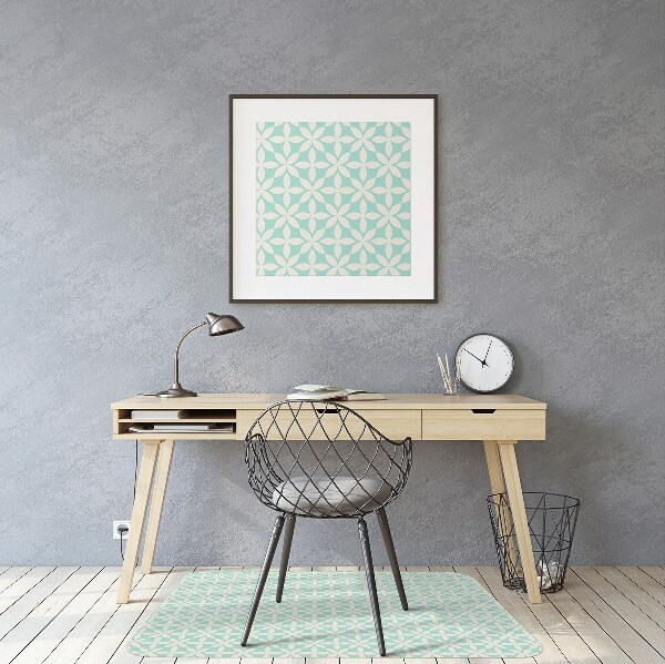 Mótif vloerbeschermer Wit en blauw patroon