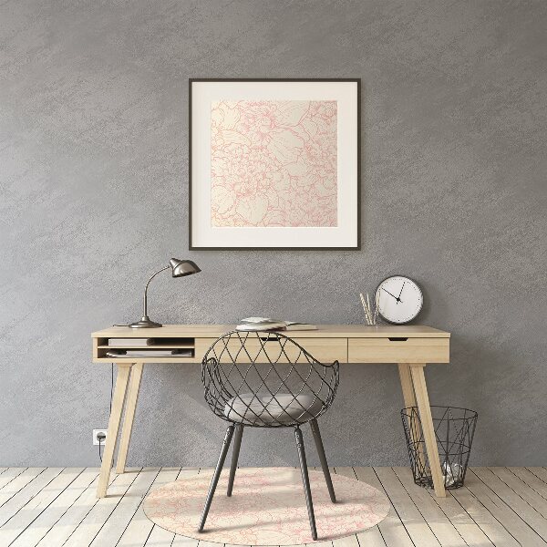 Bureaustoelmat Roze peonies