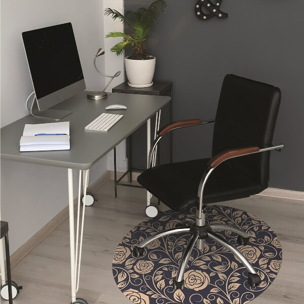 Bureaustoelmat Vintage gouden rozen