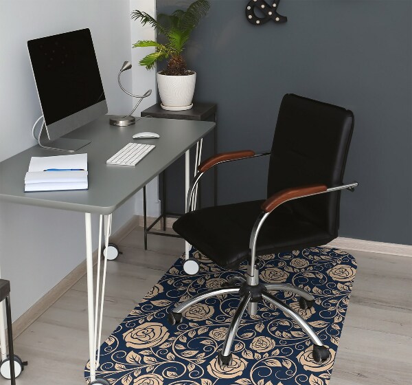 Bureaustoelmat Vintage gouden rozen