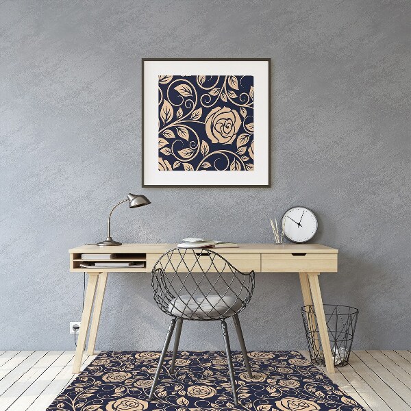 Bureaustoelmat Vintage gouden rozen