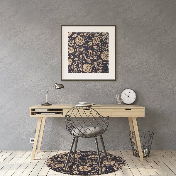 Bureaustoelmat Vintage gouden rozen