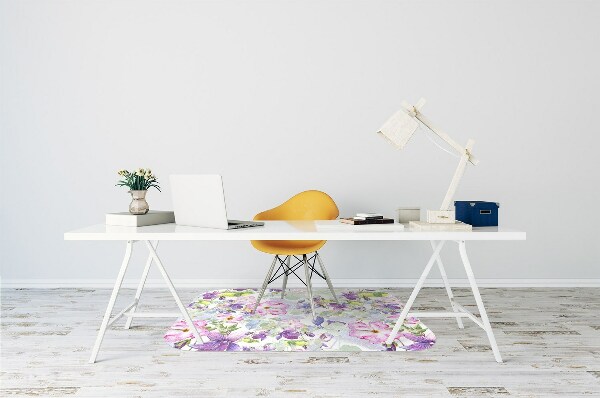 Vloerbeschermer Paarse bloemen