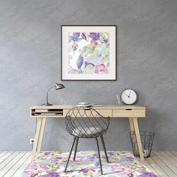 Vloerbeschermer Paarse bloemen