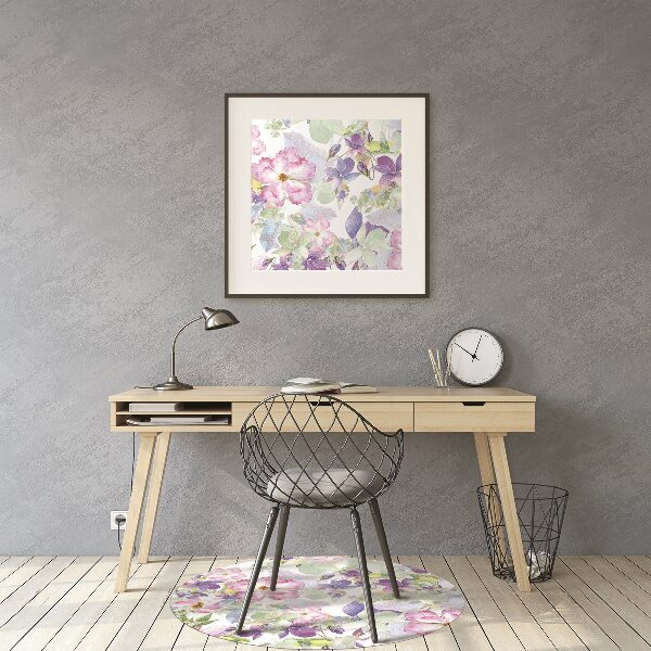 Vloerbeschermer Paarse bloemen
