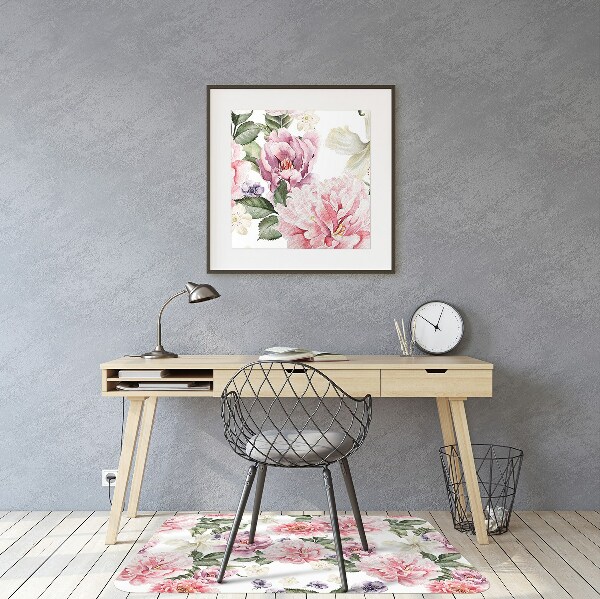 Vloerbeschermer bureaustoel Kunstbloemen