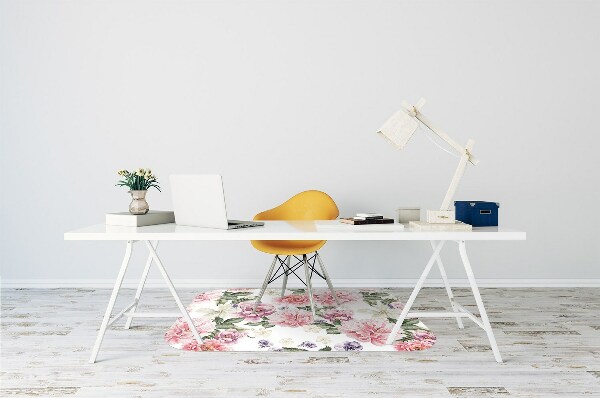 Vloerbeschermer bureaustoel Kunstbloemen