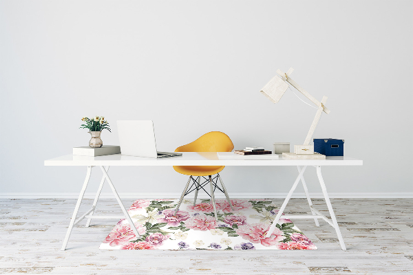 Vloerbeschermer bureaustoel Kunstbloemen