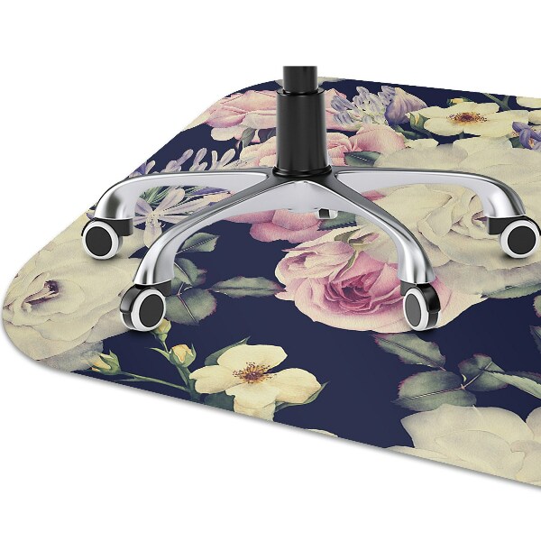 Vloerbeschermer Witte vintage rozen