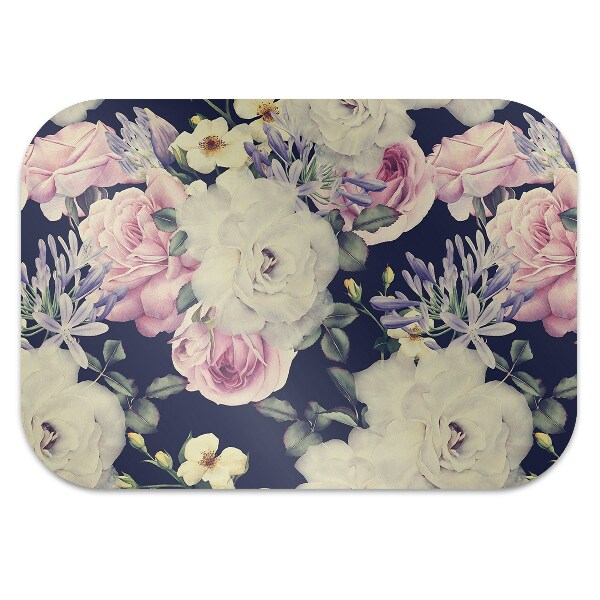 Vloerbeschermer Witte vintage rozen