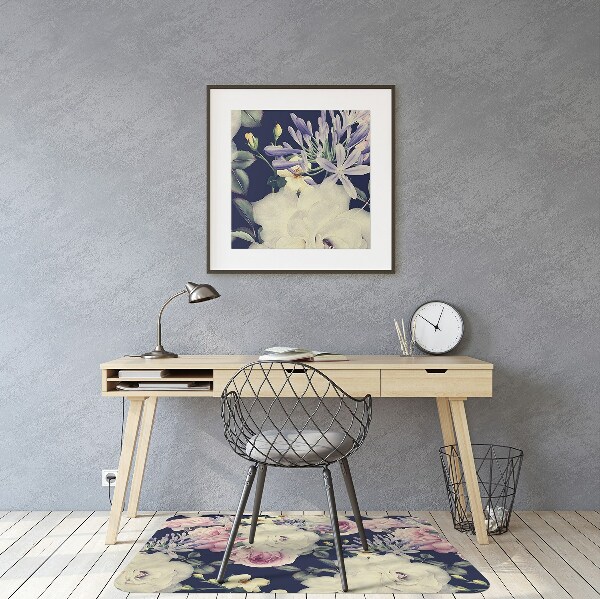 Vloerbeschermer Witte vintage rozen