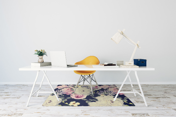 Vloerbeschermer Witte vintage rozen