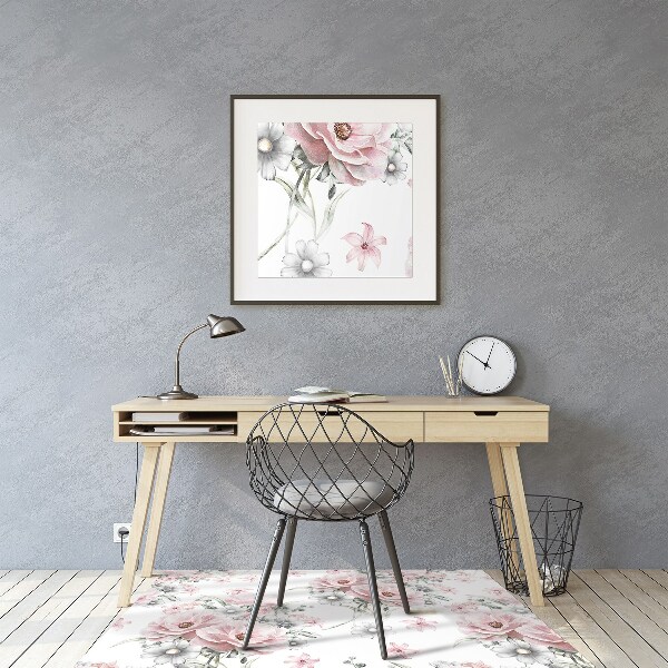 Mótif bureaustoelmat Bloemen