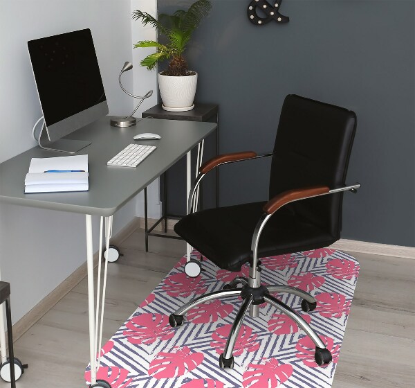 Bureaustoelmat Roze bladeren