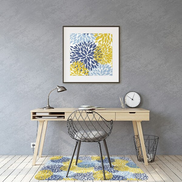 Vloerbeschermer bureaustoel Chrysanthemum bloemen