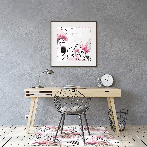 Mótif bureaustoelmat Flamingos