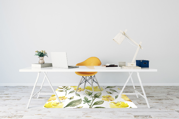 Vloerbeschermer bureaustoel Gele bloemen