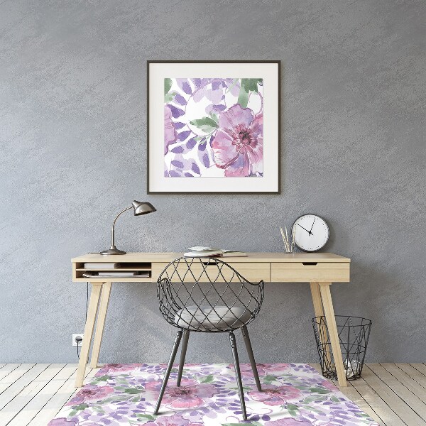 Vloerbeschermer Paarse bloemen