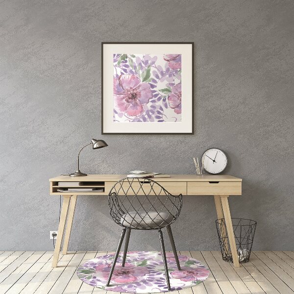 Vloerbeschermer Paarse bloemen