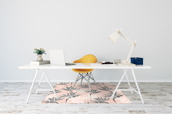 Vloerbeschermer Zwart -witte bloemen