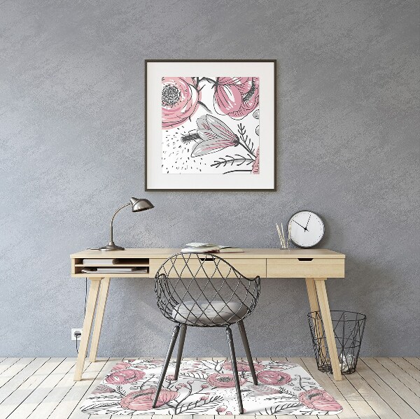 Bureaustoelmat Pastel roses art