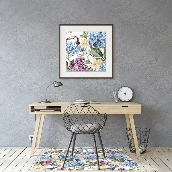 Vloerbeschermer Retro bloemen