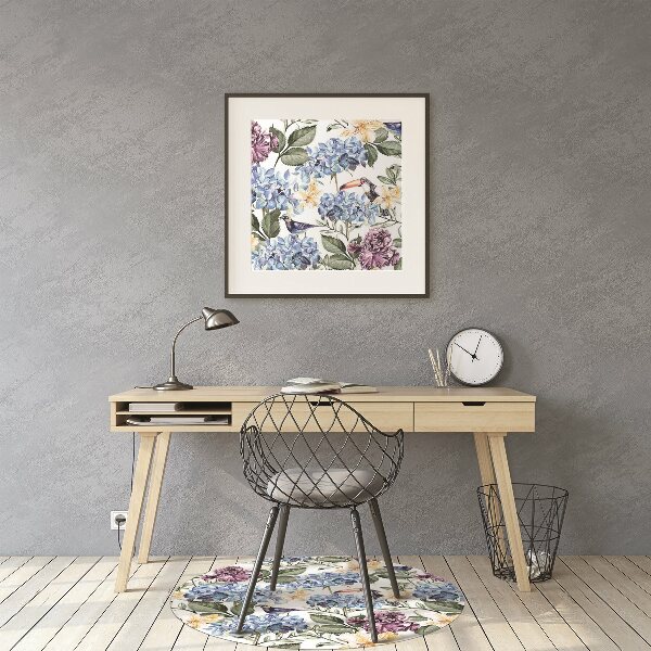 Vloerbeschermer Retro bloemen