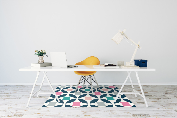 Vloerbeschermer Pastel retro patroon