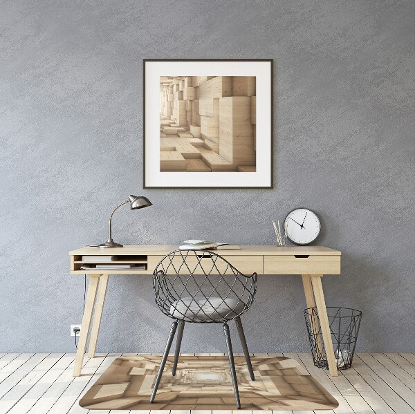 Bureaustoel vloerbeschermer Houten abstractie