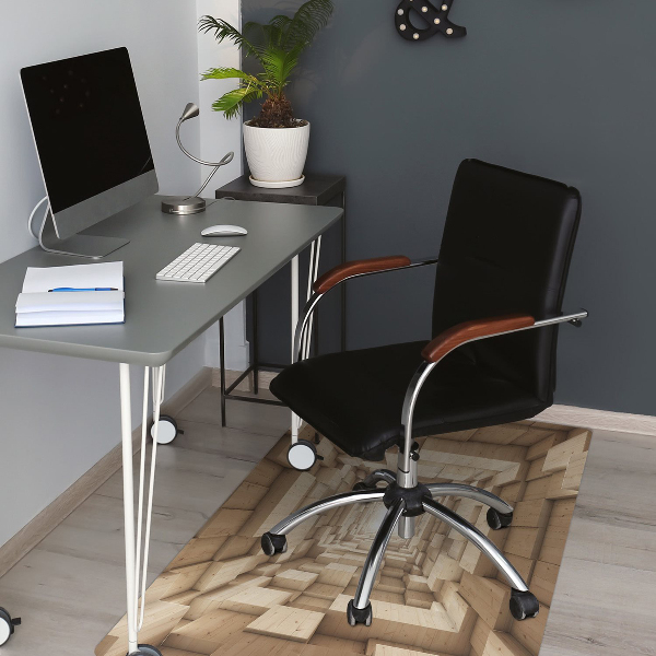 Bureaustoel vloerbeschermer Houten abstractie