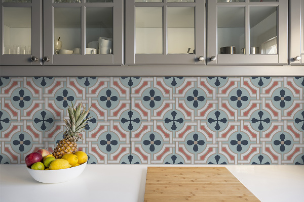 Vinyl tegels zelfklevend Floraal kleurrijk patroon