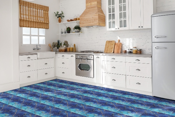 PVC tegels Blauw marmer