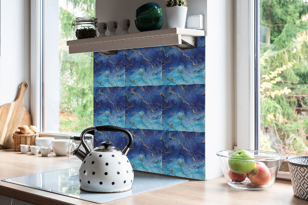 PVC tegels Blauw marmer